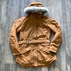 Columbia Women's Tan Jacket with Fur Hood